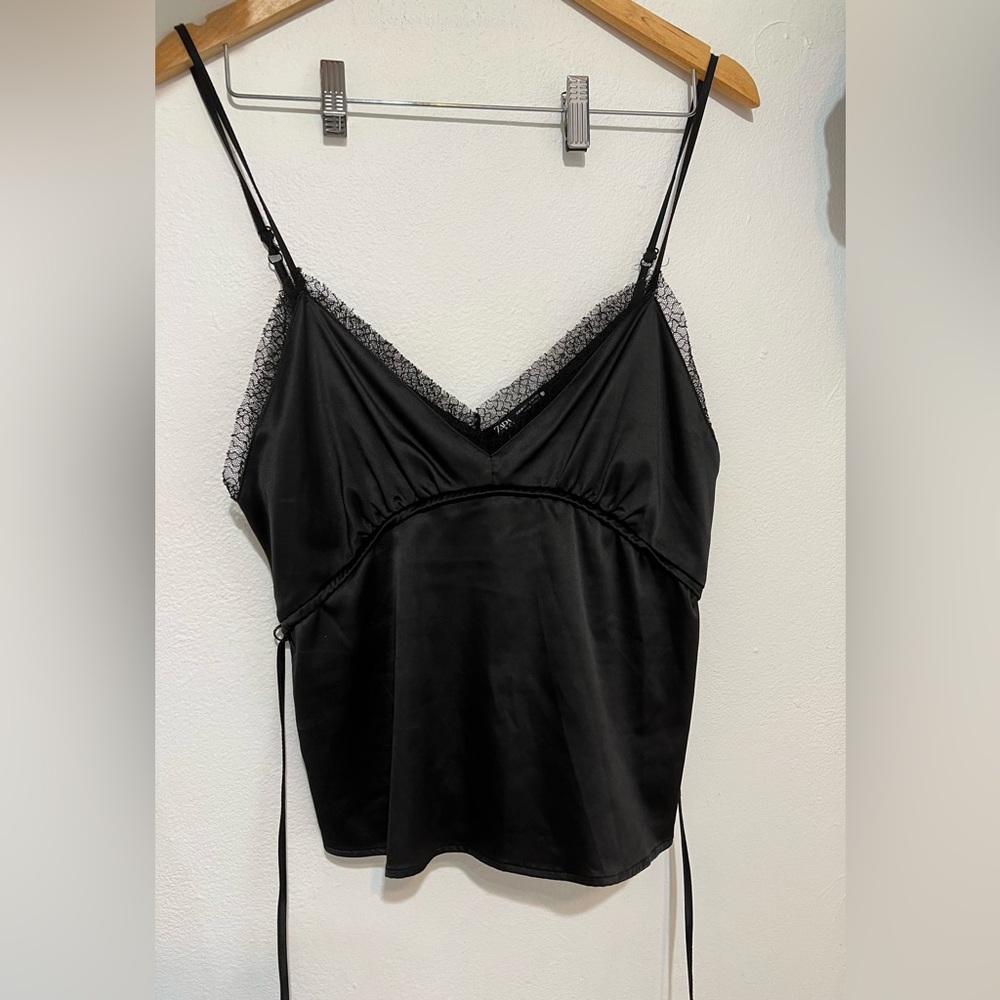 Zara Black Strap Lace Top NWT